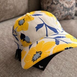 NWT Kate Spade Floral Hat - Yellow and Blue